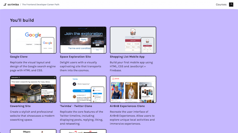 Scrimba's Project-based Learning