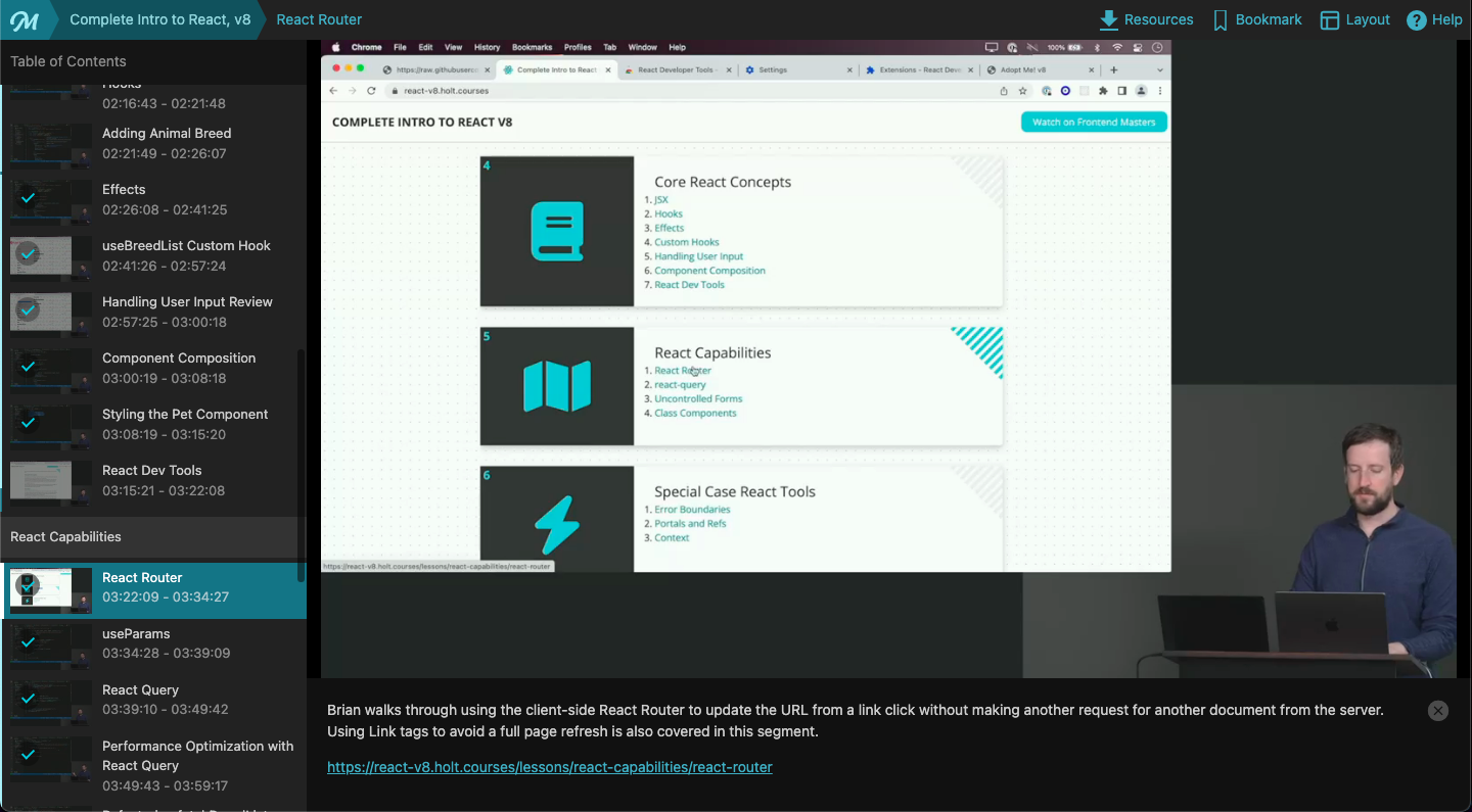 Frontend Masters Interface